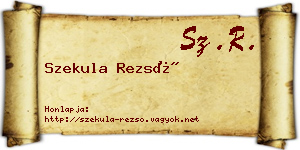 Szekula Rezső névjegykártya